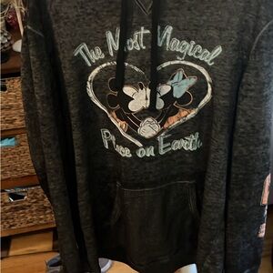 Disney Black Charcoal Mickey & Minnie Hoodie - 'The Most Magical'